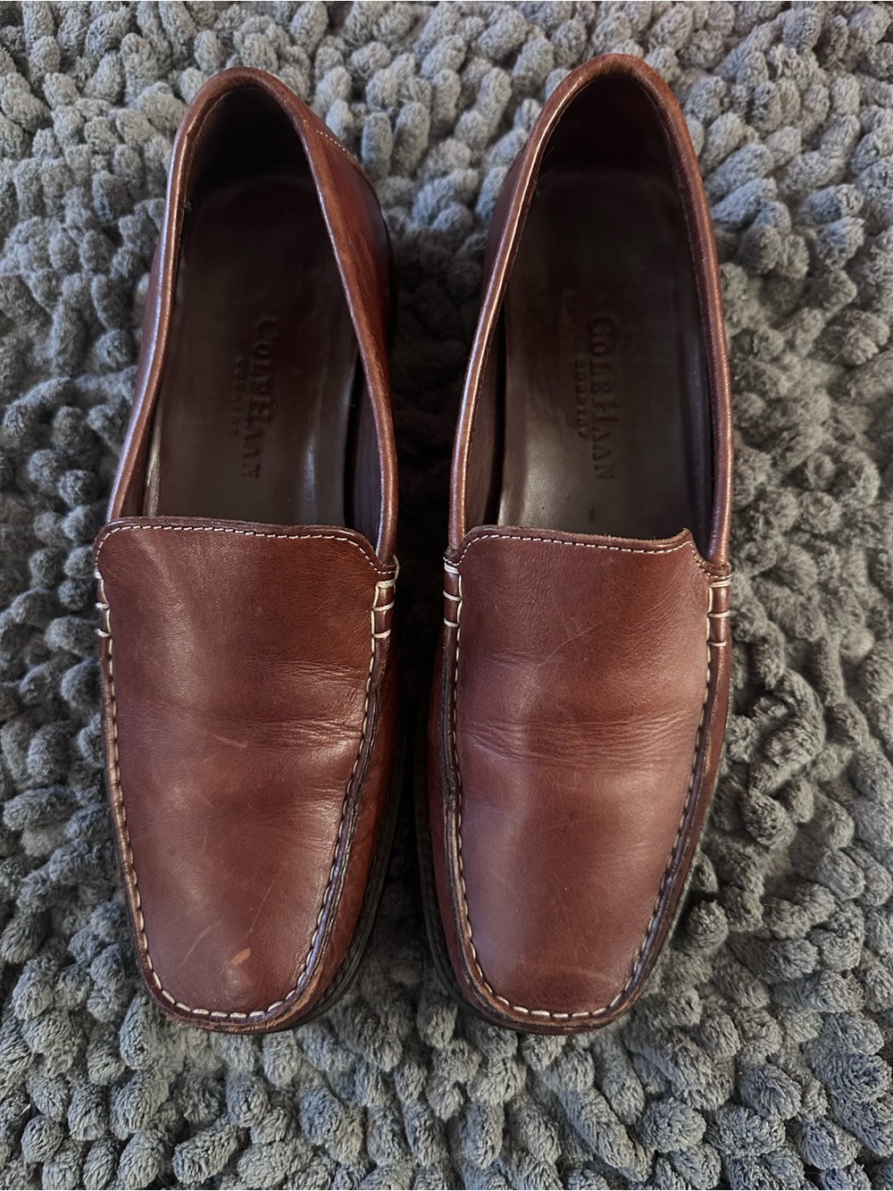 Cole Haan Women’s Chestnut Brown Leather Slip-On Loafers